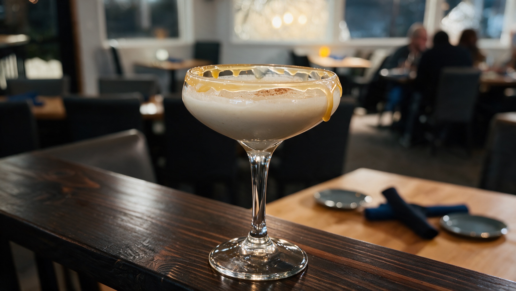 A craft cocktail from the bar at Wildflour, Kahler Mountain Club.