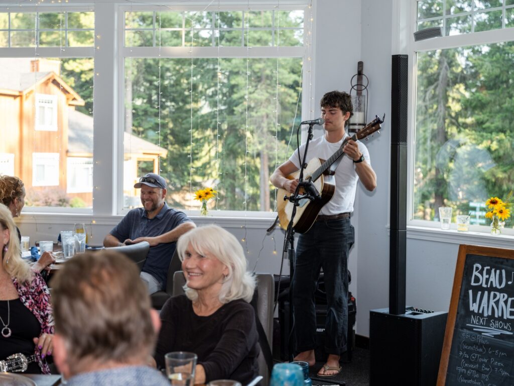 Live music in the dining room at Wildflour.